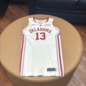Nike White and Red Basketball Jersey